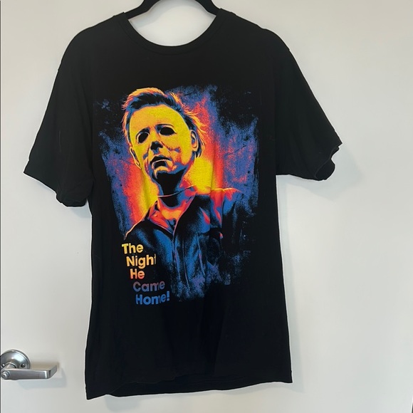 Michael myers Black Graphic T-Shirt - Picture 1 of 6